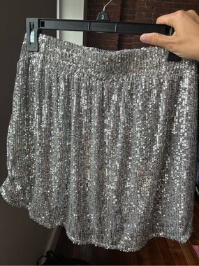 Free People Silver Sequin Women’s Skirt
